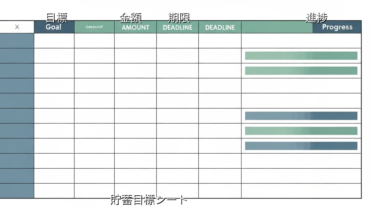 40代向け】無理なく貯まる!目的別貯蓄目標シート