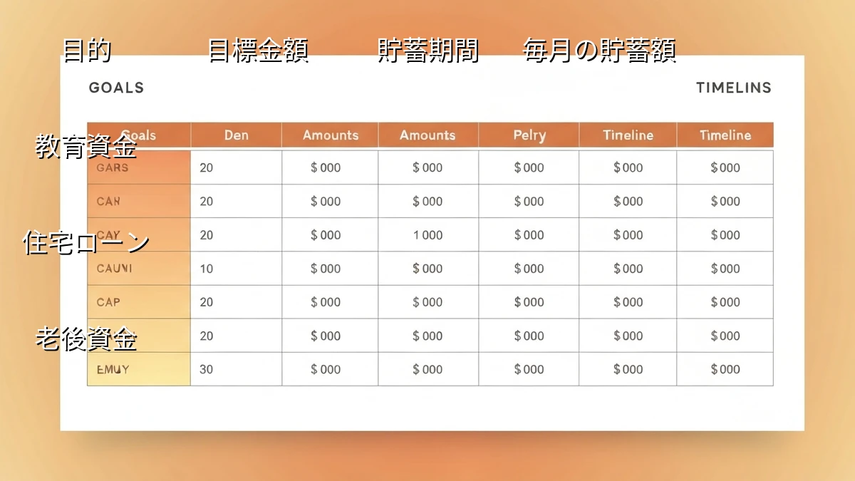 40代向け】無理なく貯まる!目的別貯蓄目標シート